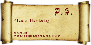 Placz Hartvig névjegykártya